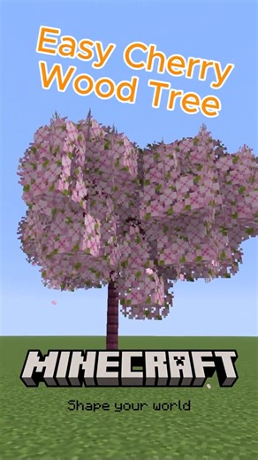 Easy Cherry Wood Tree Build Idea in #minecraft