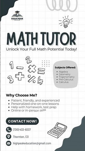 Math Tutor - High Peak Education