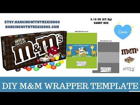 How to Make Candy Labels | M&M WRAPPER TEMPLATE {measurements and assemble} DIY PARTY FAVORS