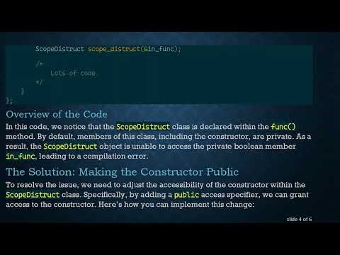 How to Fix Scoped Class Private Member Access Issues in C+ +