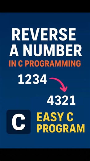 🔁 Reverse Number in C Programming | Logic & Output Explained in 38 Seconds 💻 #coding #codingbat