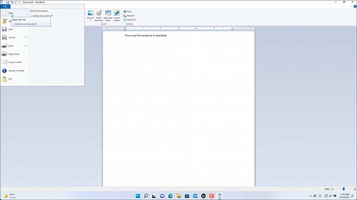 How to Create a New Document in WordPad in Windows 11