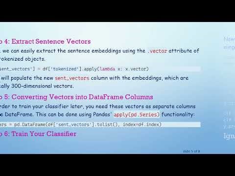 How to Extract Sentence Embeddings with Pandas and spaCy