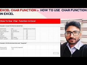 How to use Char Function In Excel |Use Non Printable characters in Excel| Char Function With Example