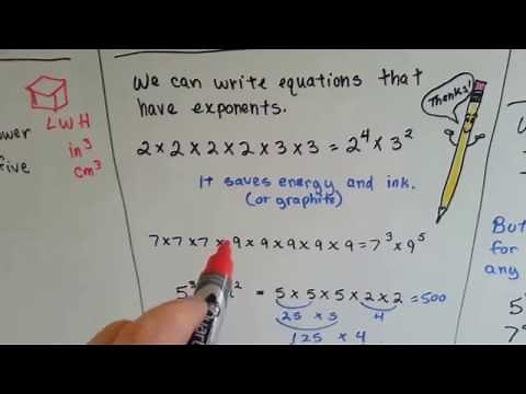 Grade 6 Math #1.1, What are Exponents - How to Read and Write them