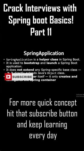 What is SpringApplication in Spring Boot Main Class? | Spring Boot Interview #interview