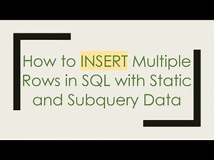 How to INSERT Multiple Rows in SQL with Static and Subquery Data