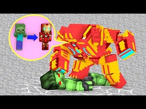 Baby Zombie Becomes Iron Man Hulkbuster Robot Fights Hulk - Minecraft Animation | Baby Monster School