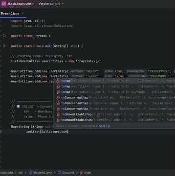 👉 Java Streams → Convert List to Map using Collectors.toMap()