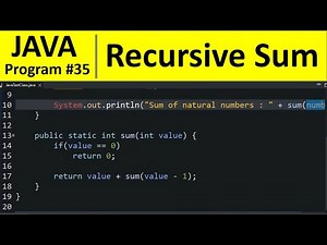 Java Program #35 - Find Sum of Natural Numbers using Recursion in Java