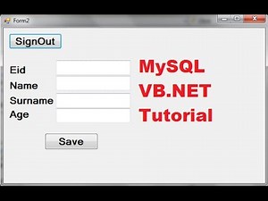MySQL VB.NET Tutorial 5 : How To Open A Second Form using First Form + signout