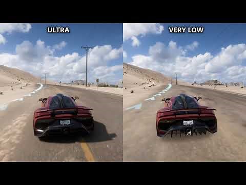Forza Horizon 5 - PC Ultra vs Very Low - Graphics Comparison (1080p)