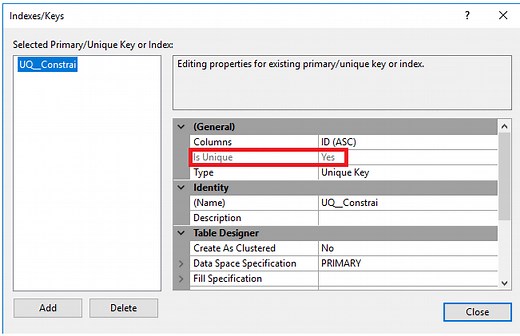Constraints in SQL Server: SQL NOT NULL, UNIQUE and SQL PRIMARY KEY