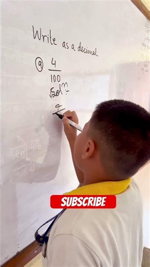 Student Solving Fraction to Decimal | 4/100 as a Decimal | Maths for Beginners
