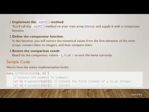 How to Sort an Array with Inner Arrays in JavaScript