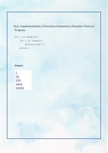 Number Pattern Using Iteration Statements | GE3171 Python Programming Lab #shorts#PythonLab#trending