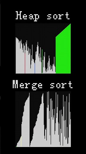 Heap Sort vs Merge Sort Visualization🫨#heapsort#mergesort#asmr#cpp#python#c#computerscience#coding