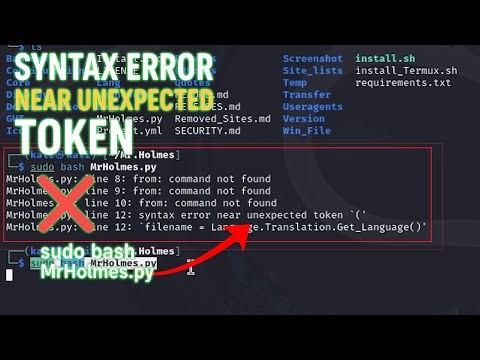 Fix syntax error near unexpected token '' in Linux Kali Linux