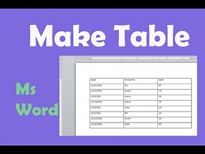 How to make/create a table in Ms Word simple and easy way beginner