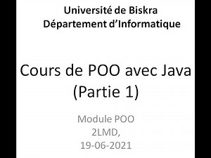 Cours POO (19-06-2021), Introduction à Java Exposé 1