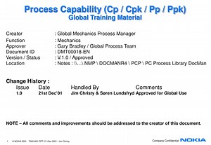 Process Capability (Cp / Cpk / Pp / Ppk) Global Training Material - SlideServe