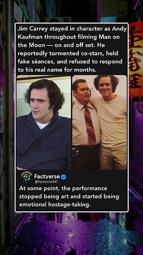 Jim Carrey stayed in character as Andy Kaufman throughout filming Man on the Moon — on and off set