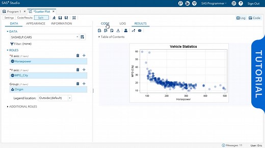 Creating a Scatter Plot Using SAS Studio - SAS Video Portal