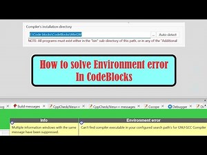 How to solve Environment error in Codeblocks