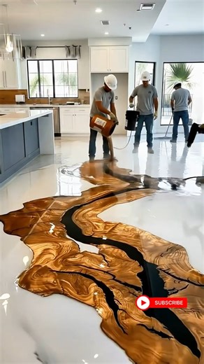 This Epoxy River Floor Is Next Level 🔥😳#shorts #short