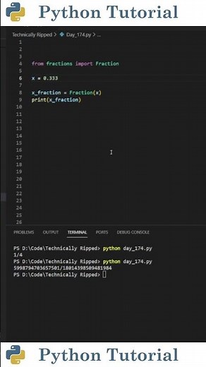 Turn Decimal Into Fraction | Python Tutorial