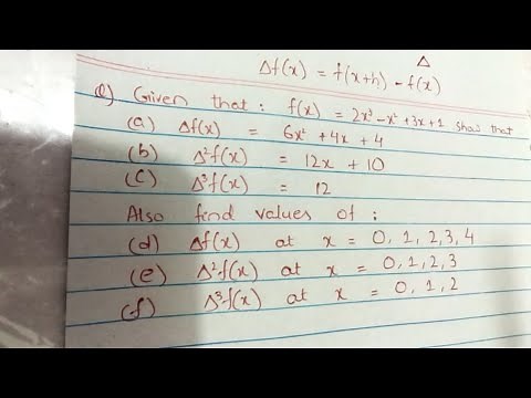 Forward Difference Operator!! Finite Differences!! solved example