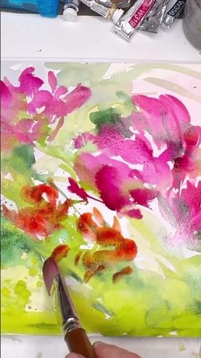 Watercolor Abstract Flower Painting Technique
