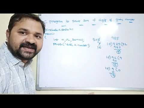 sum of digits of given number in c|c program to print sum of digits of a given number
