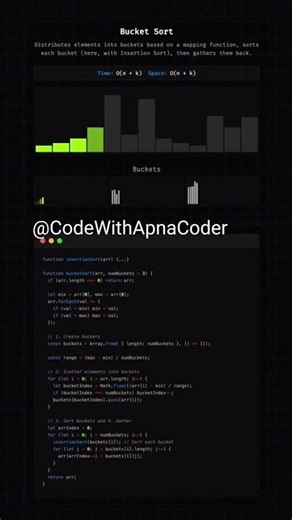 Bucket Sort Explained in 30 Seconds 🤯 #coding #webdevelopment #shorts