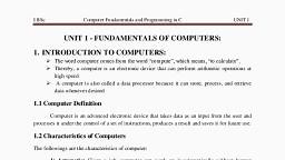 I BSc CS unit 1.pdf - Computer Science - Notes - Teachmint