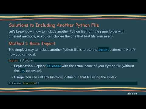 How to Include Another Python File from the Same Folder