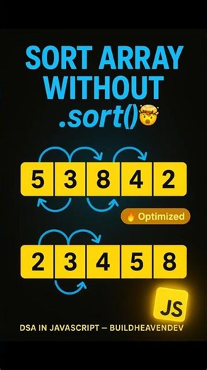 Sort an Array Without Using .sort() in JavaScript 🔥 | DSA in JS Shorts