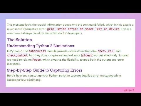 Catching Child Process Errors in Python subprocess: A Guide for Python 2.7 Users