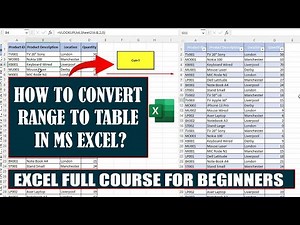 How to convert range to table in MS Excel