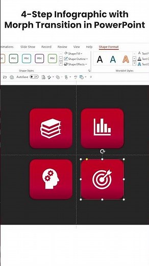 4 Step Infographic with Morph Transition in PowerPoint