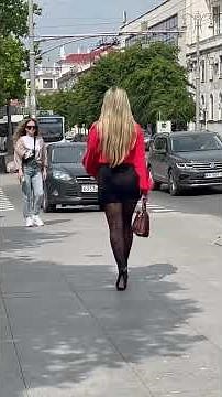 Beautiful Woman Walking Down Streets