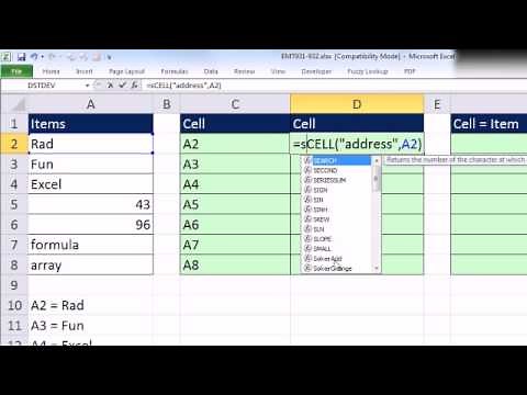 Excel Magic Trick 932: Formula to Show Cell Address: CELL or ADDRESS Function?