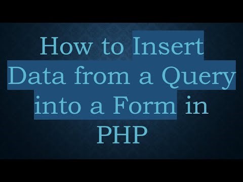 How to Insert Data from a Query into a Form in PHP