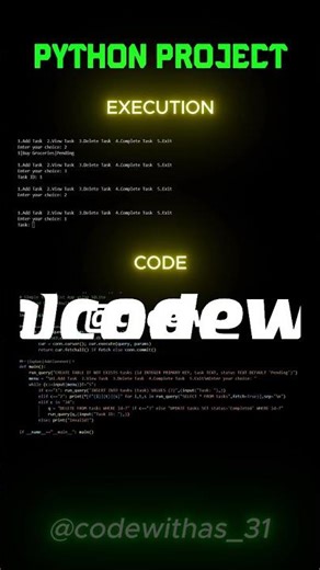Build a To-Do List App in Python with SQLite | ‪@codewithas_31‬ #youtubeshorts #viral #shorts