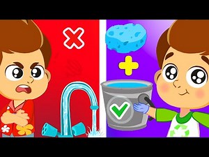 We help our moms and dads to wash the car and save water! | Superzoo educational video
