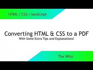 Converting HTML & CSS to PDF