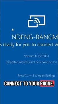 Mirror your phone to your PC in 30s (Wireless) #SmartView #Miracast #WindowsTips #PhoneToPC