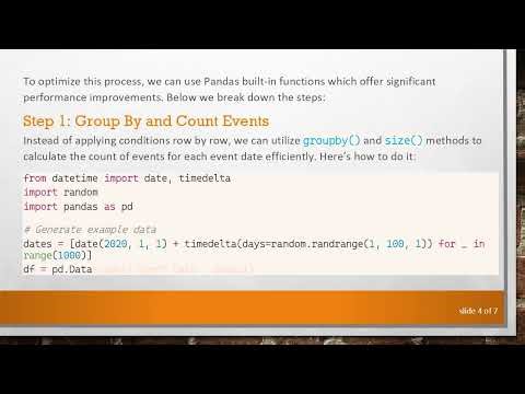 Efficiently Counting Events by Date with Pandas in Python