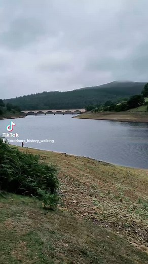 The Drowned Village of Derwent below Ladybower Reservoir begins to reappear in August 2025. . Last seen during a dry spell in 2022, the doomed Derwent Village is reappearing due to low water levels within Ladybower Reservoir in the Peak District. #derwent #village #ladybower #reservoir #drowned | Trekking Exploration