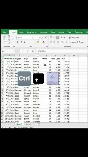 #Shorts | 🚀 Master Excel Navigation: CTRL + Arrow Keys & CTRL + SHIFT + Arrow Keys Explained!